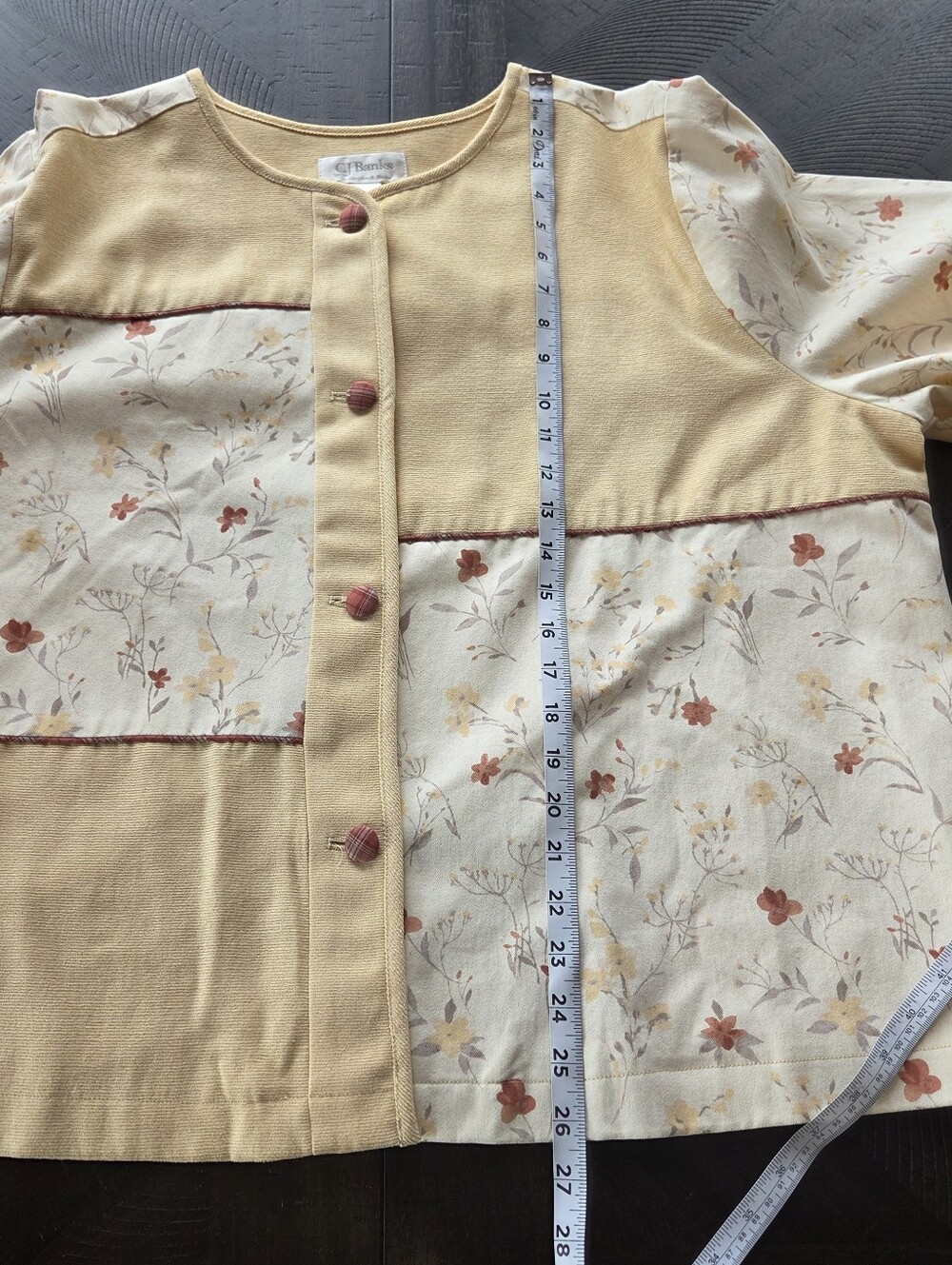 C.J. Banks Floral Colorblock Jacket 2X Vintage Cottagecore Shacket Floral Mix - Picture 11 of 12